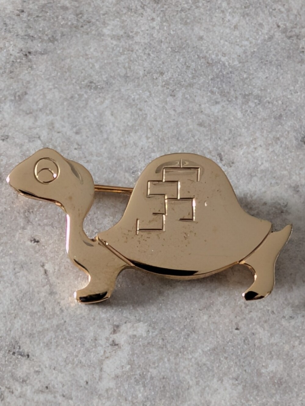 Vintage Sarah Coventry "Slow Poke" Gold Tone Turtle  Brooch